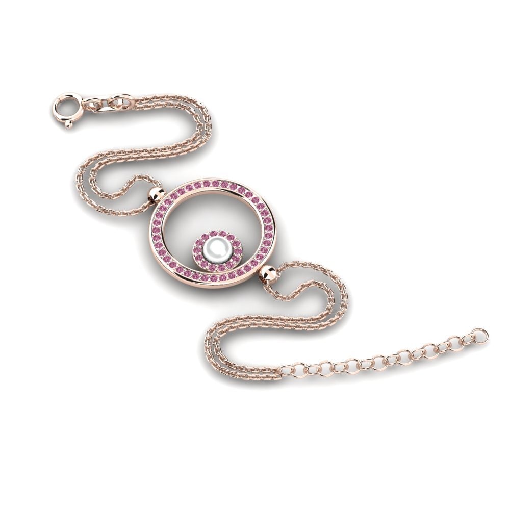 Rotgold 585 Rhodolit-Granat Damen armband Azurite