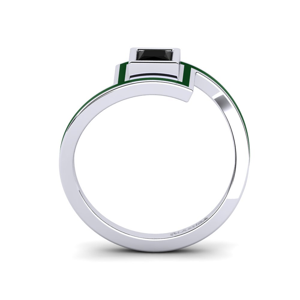 Schwarzer Onyx Verlobungsring Bahoue
