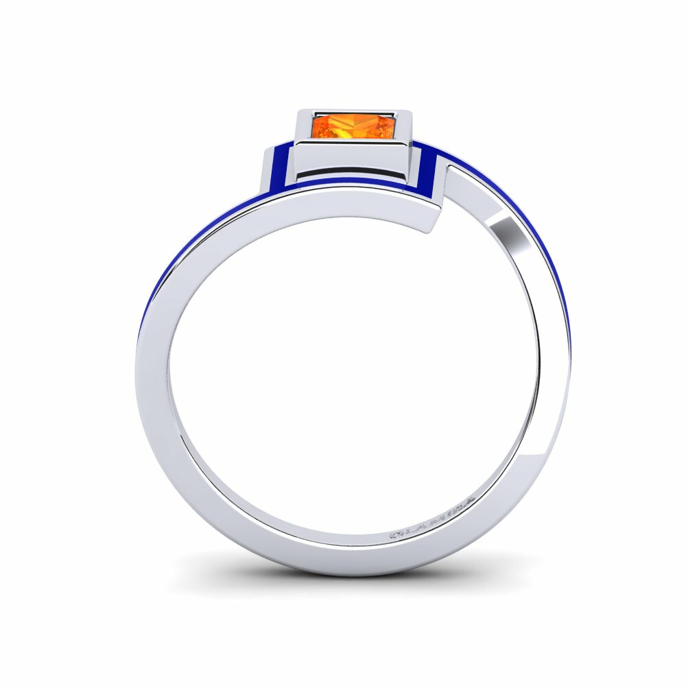 Saphir orange Bague de fiançailles Bahoue