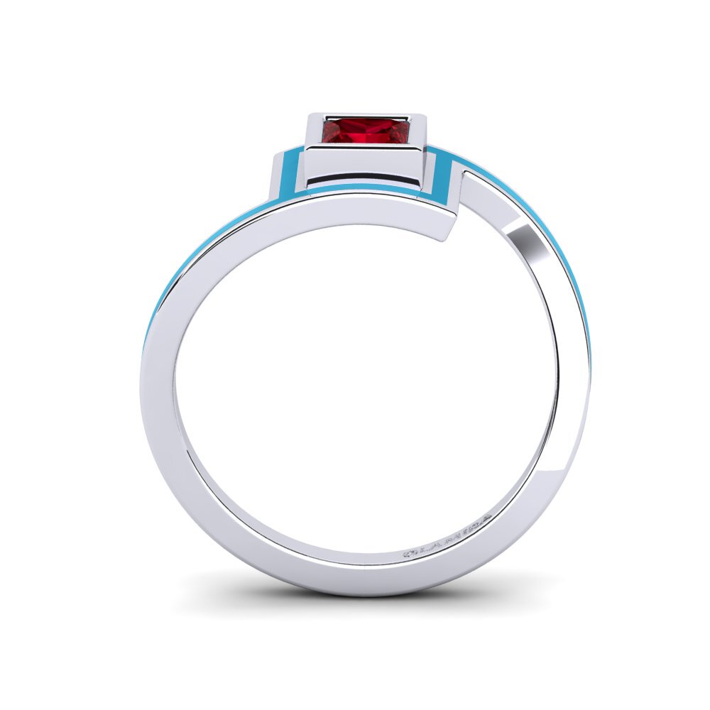 Roter Zirkonia Verlobungsring Bahoue