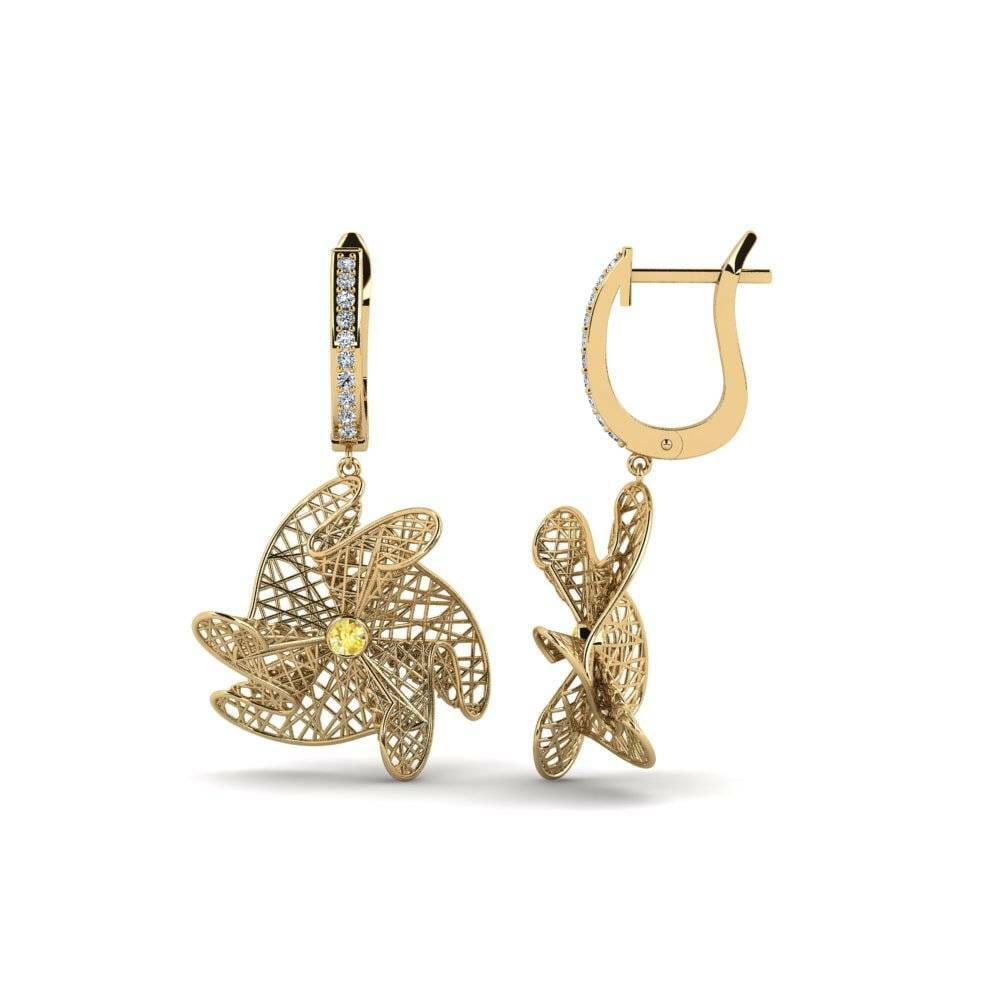 Saphir Jaune Boucle d'oreille femme Balis