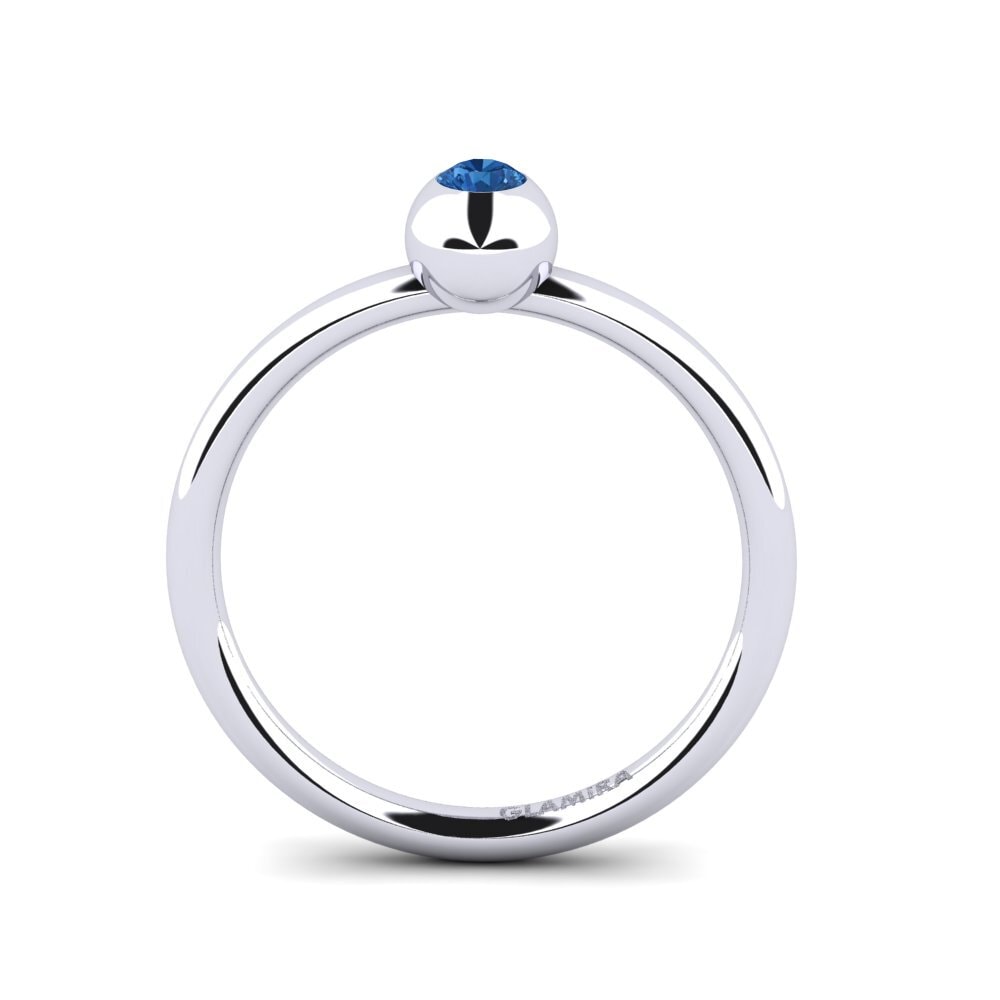 Zircone Blu Scuro Anello Ballstonering