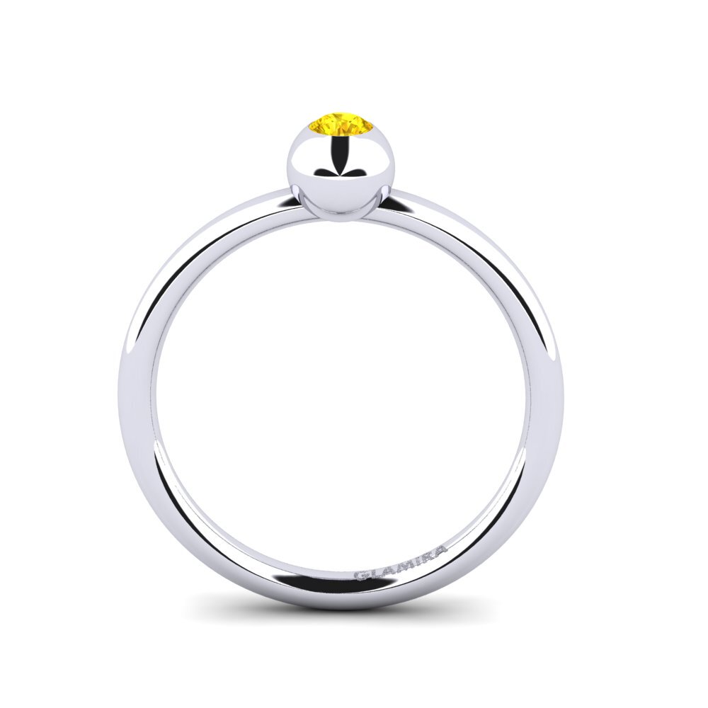 Round Yellow Sapphire Ring Ballstonering