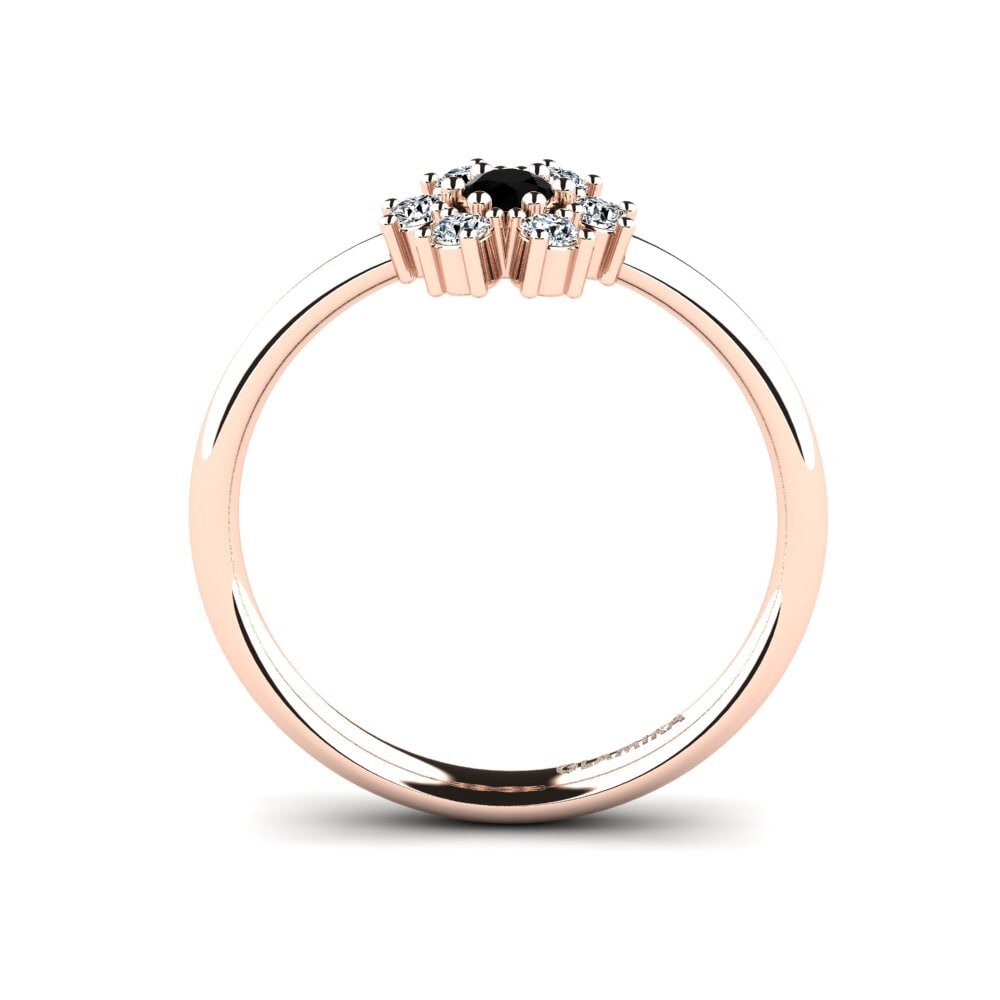 18ct Rose Gold Black Diamond Ring Balma