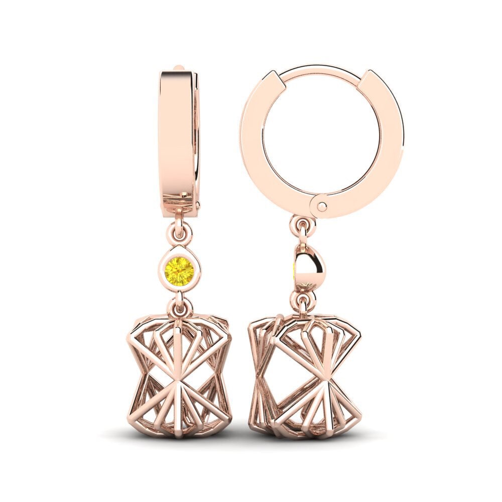 Saphir Jaune Boucle d'oreille femme Banette