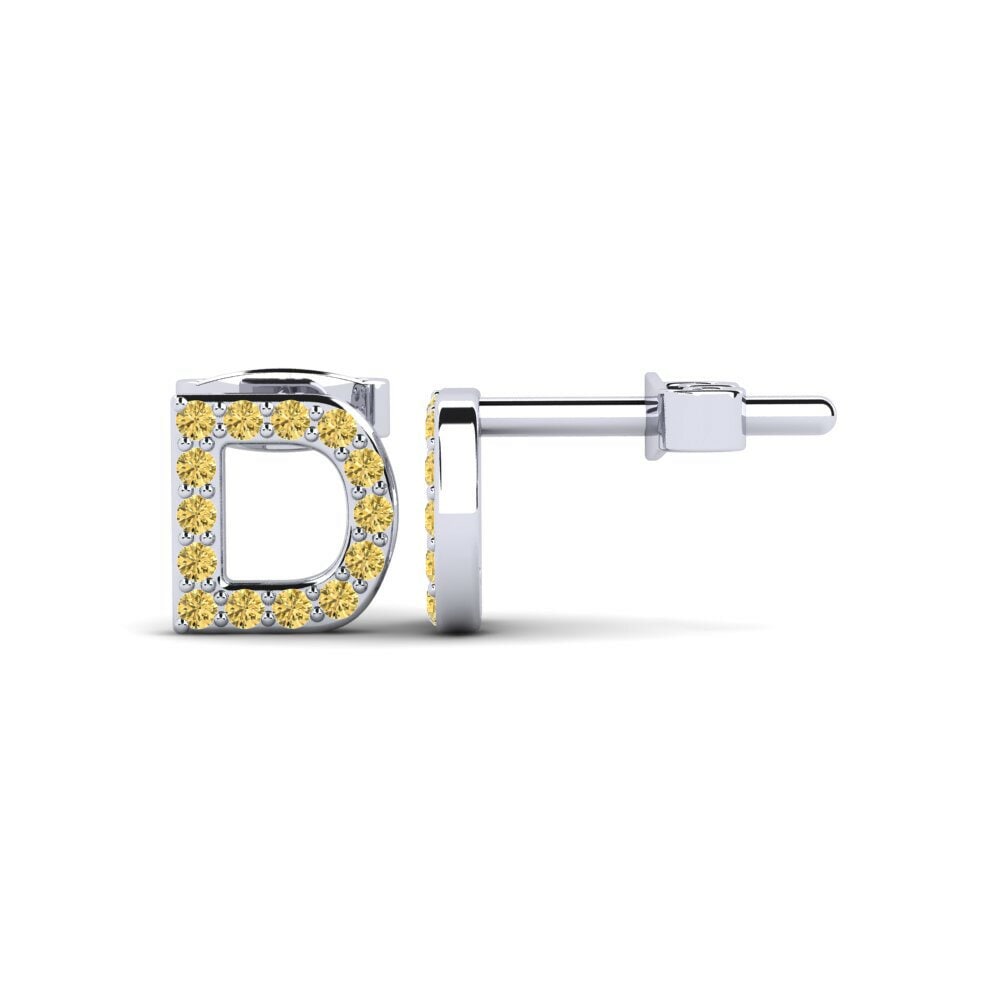 Boucle d'oreille femme Barbra D Diamant Jaune