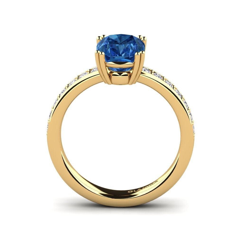 Dark Blue Zirconia Engagement Ring Bargas