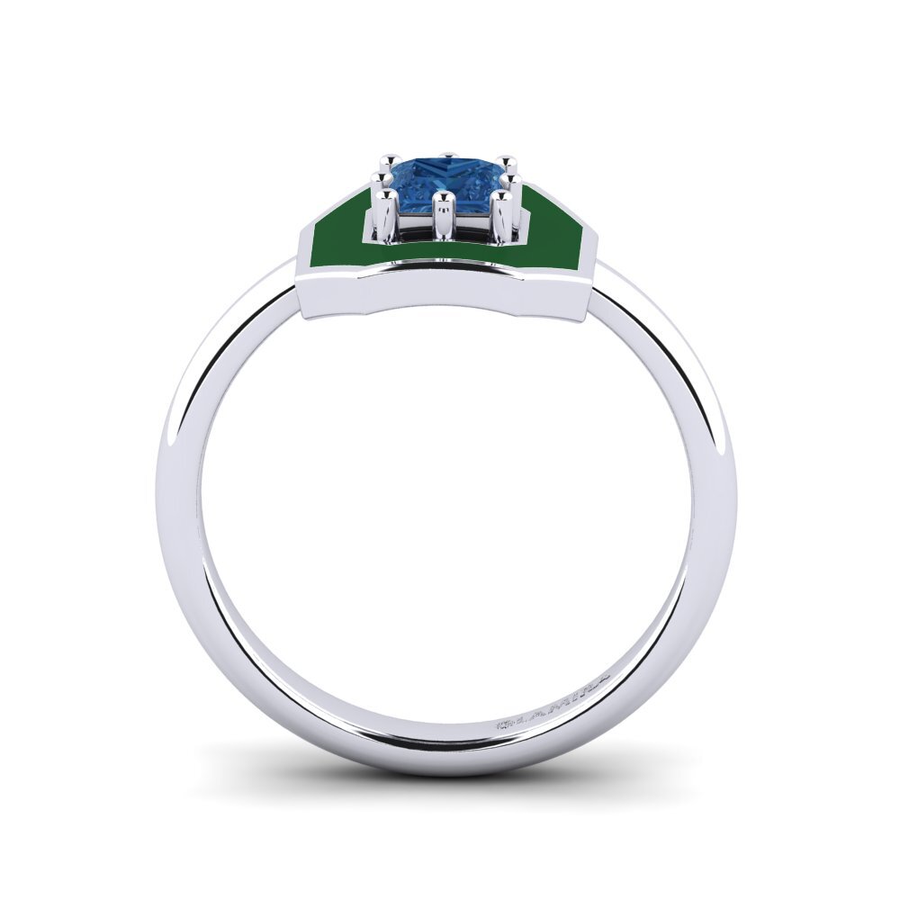 Dunkelblauer Zirkonia Ring Bassignac