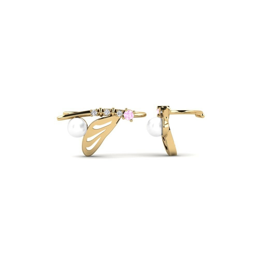 Saphir Rose Boucle d'oreille femme Bataka