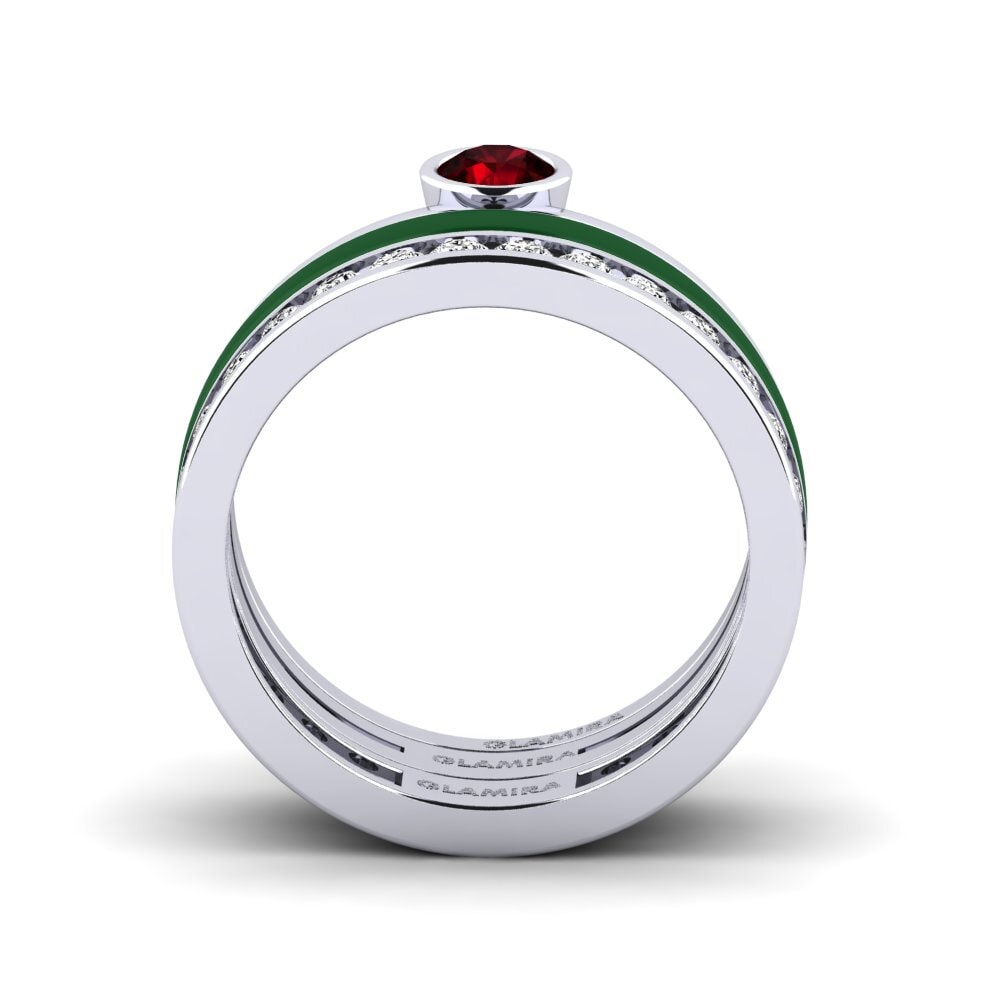 Granat Ring Bavegels - E