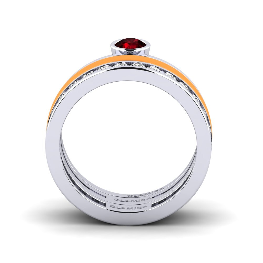 Granat Ring Bavegels - E
