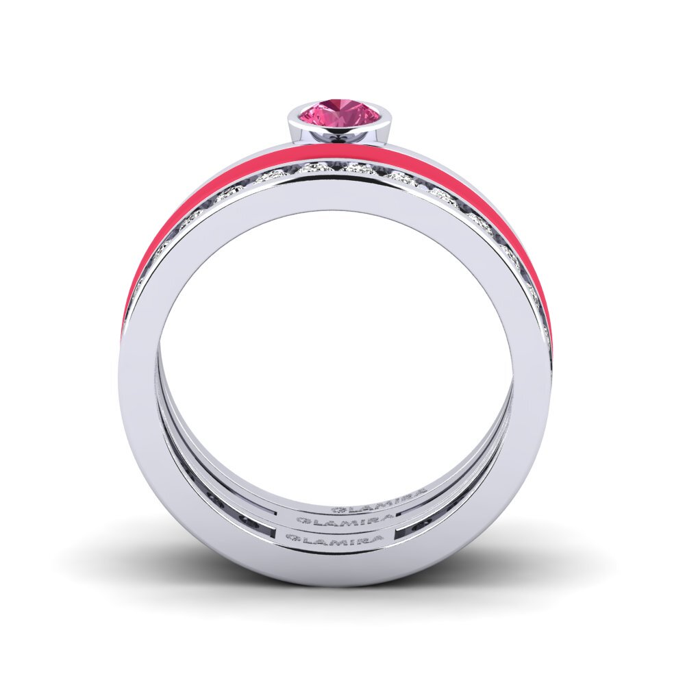 Rosa Turmalin Ring Bavegels - E