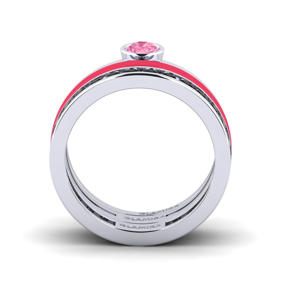 Rosa Saphir Ring Bavegels - E