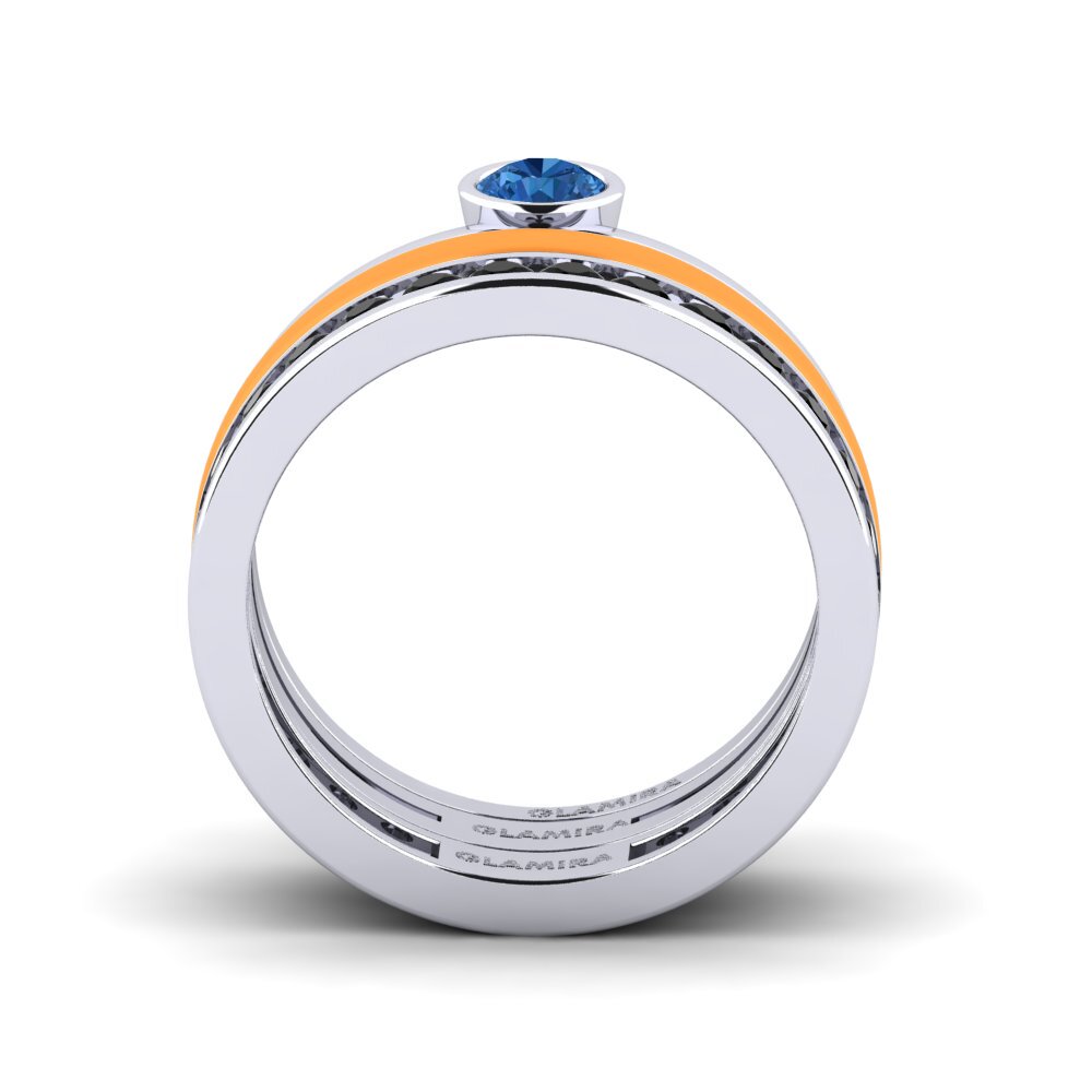Dunkelblauer Zirkonia Ring Bavegels - E