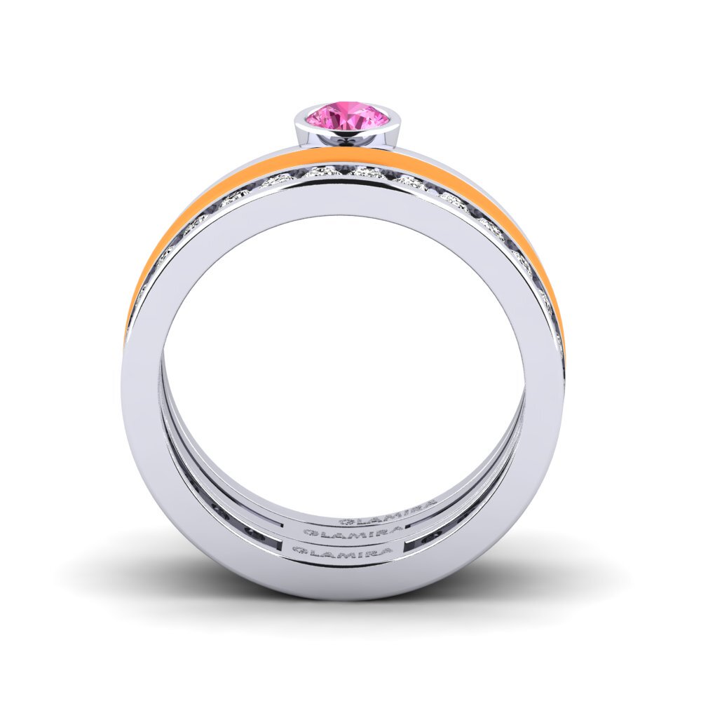 Rosa Topas Ring Bavegels - E