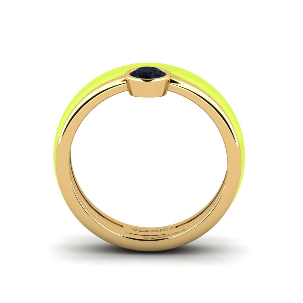 Schwarzer Opal Ring Bavegels - H