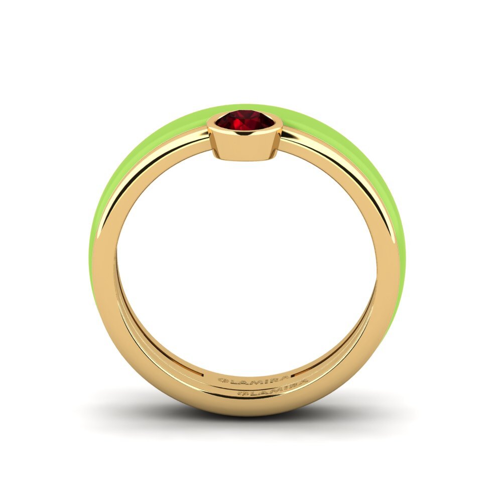 Granat Ring Bavegels - H