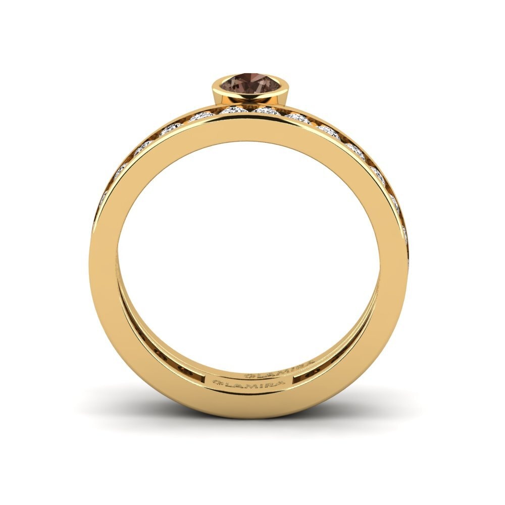 Smoky Quartz Ring Bavegels - J