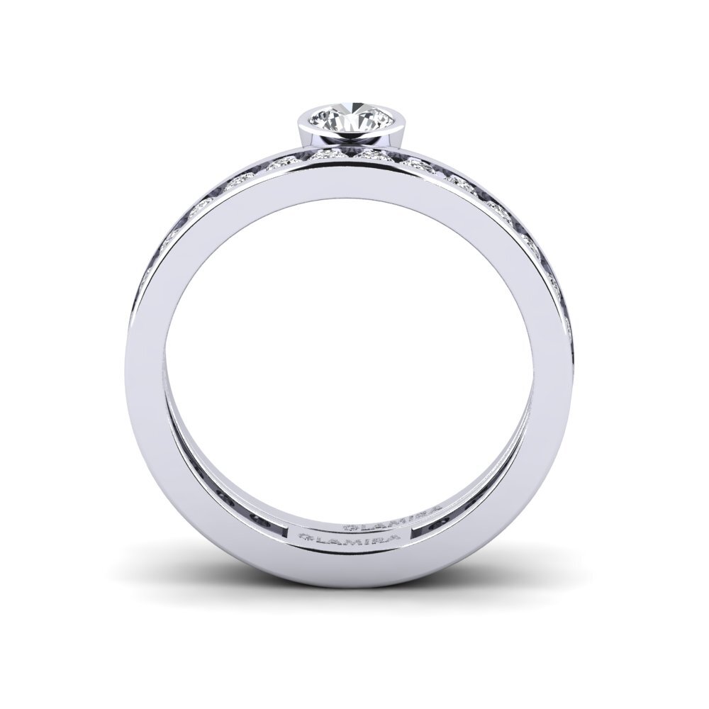 Weißer Zirkon Ring Bavegels - J