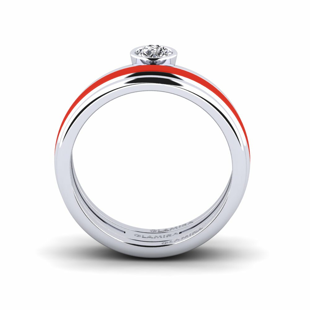 Argent Blanc Bague Bavegels - M