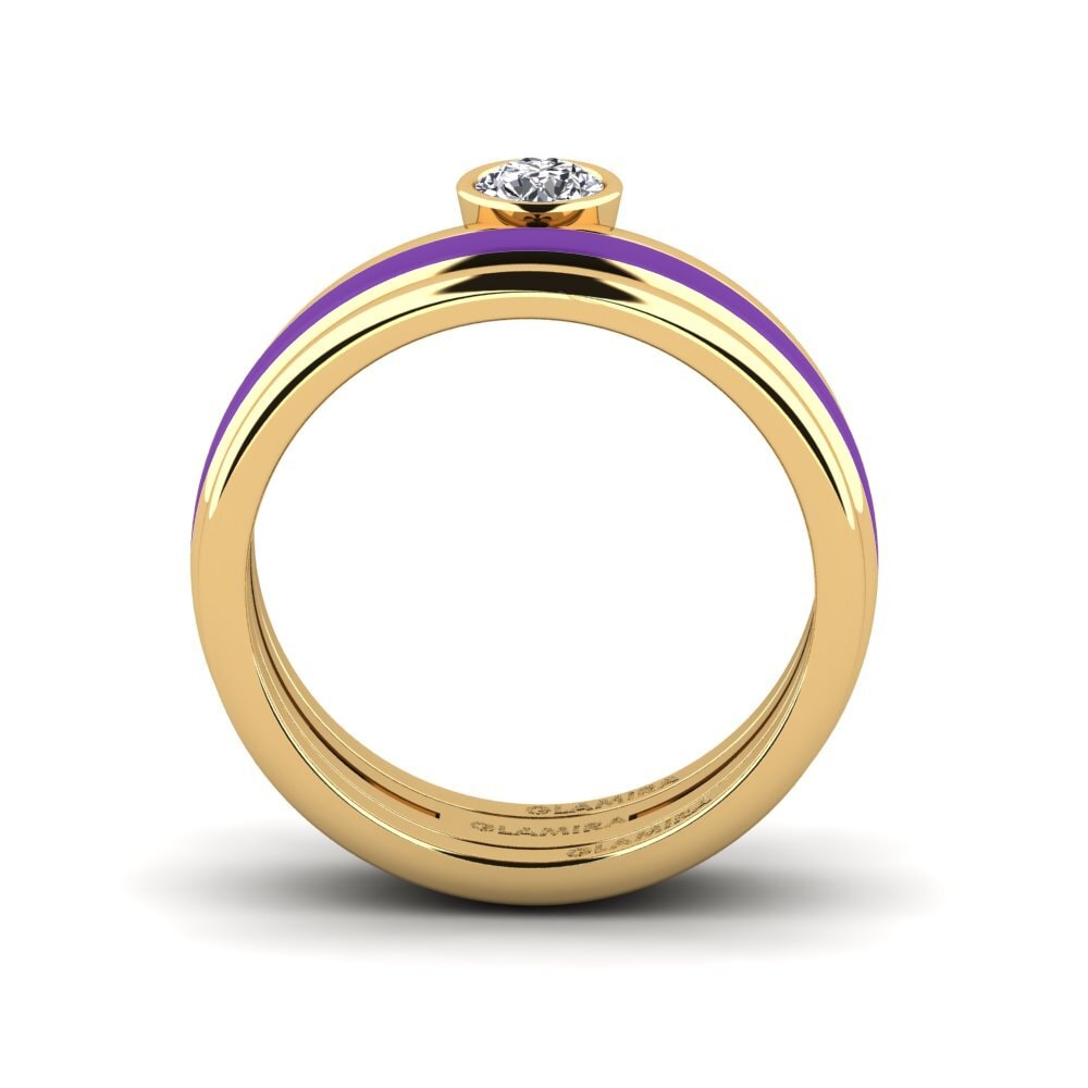 14k Oro Amarillo Anillo Bavegels - M
