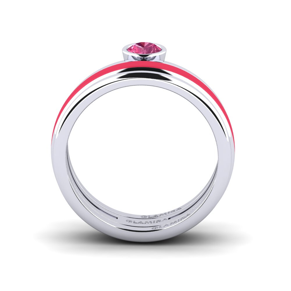 Rosa Turmalin Ring Bavegels - M