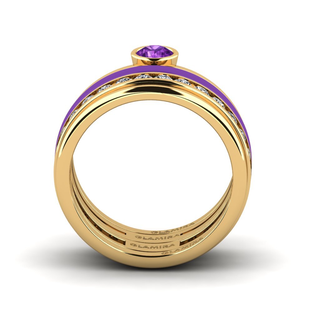 14k Oro Amarillo Anillo Bavegels - N