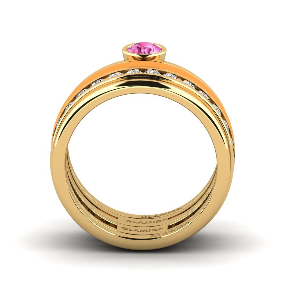 Rosa Topas Ring Bavegels - N