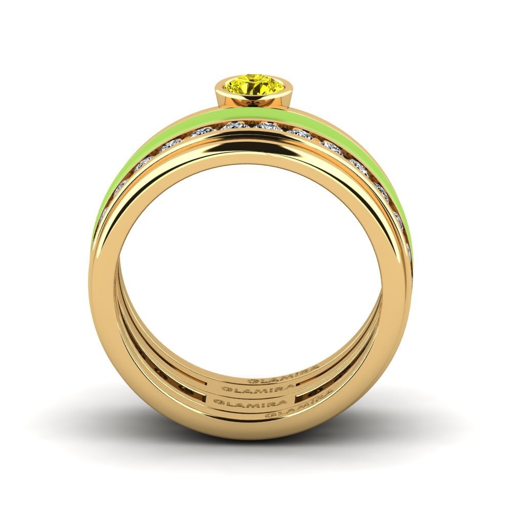 Diamante Amarillo Anillo Bavegels - N