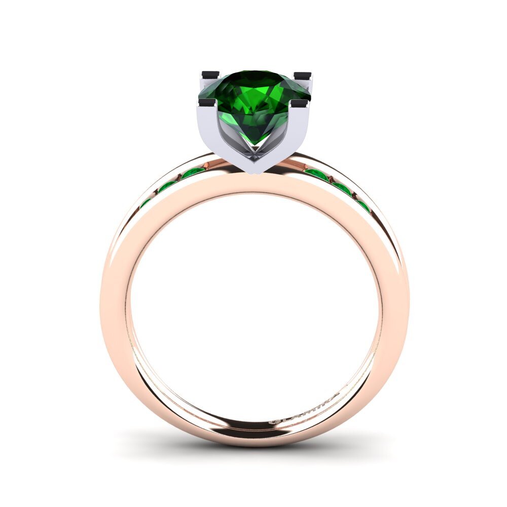 14k Rose & White Gold Engagement Ring Bayamine 1.6 crt