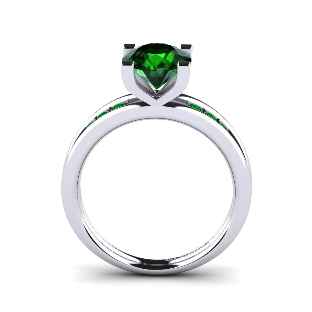 14k White Gold Engagement Ring Bayamine 1.6 crt