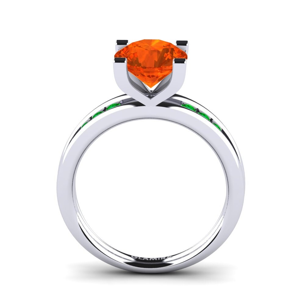 18ct White Gold Fire-Opal Engagement Ring Bayamine 2.0 crt
