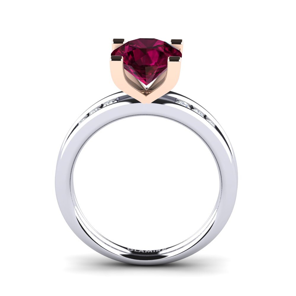 Rhodolite Garnet Engagement Ring Bayamine 2.0 crt