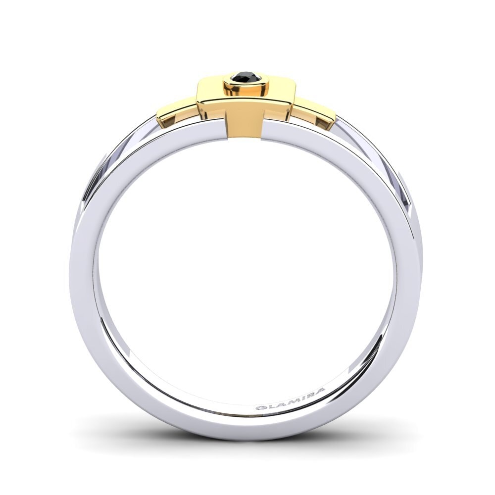 18ct White & Yellow Gold Black Onyx Men's Ring Beamard
