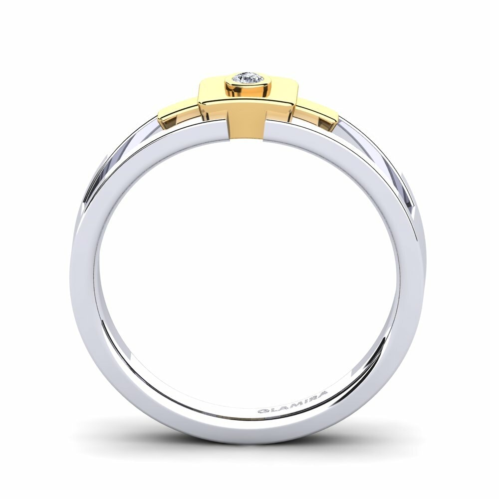 14k Oro blanco y amarillo Anillo de Hombre Beamard