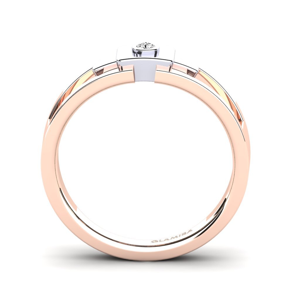 Oro Rosso & Bianco 585 Moissanite Anello da uomo Beamard