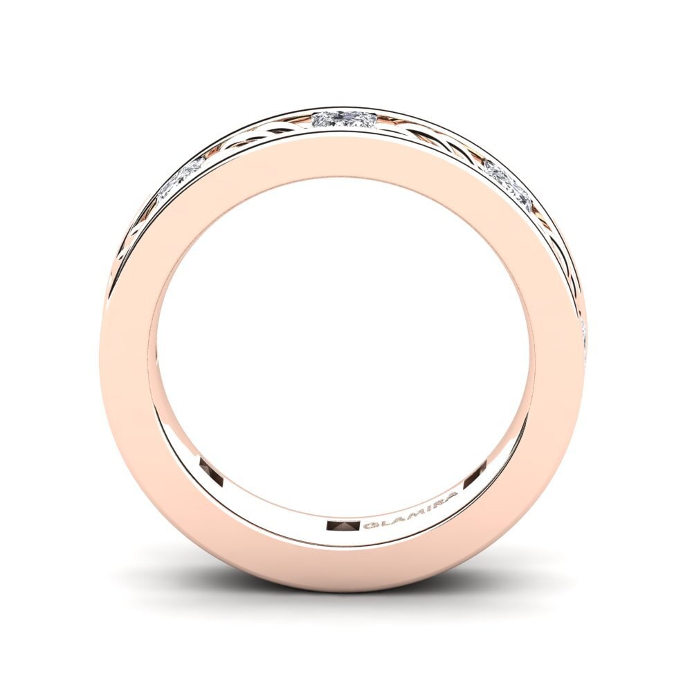 Oro Rosso 585 Diamante cresciuto in laboratorio Anello da uomo Beau