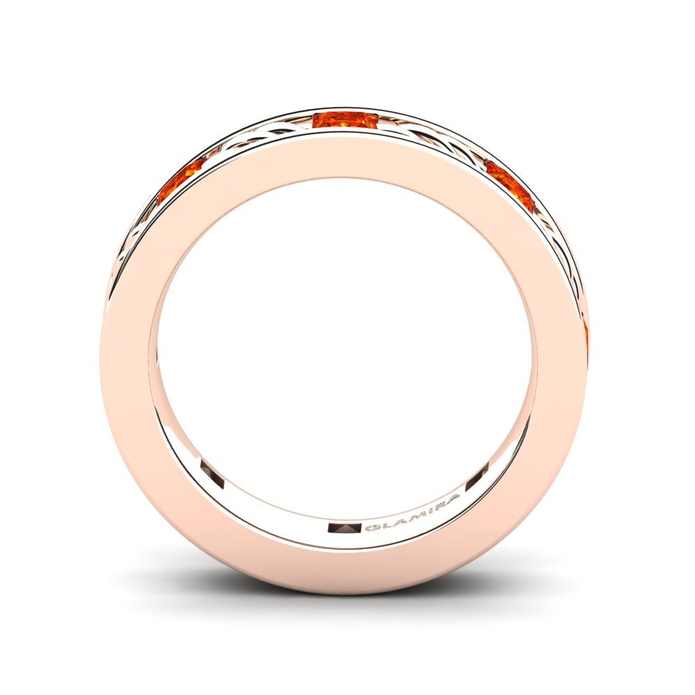 9ct Rose Gold Orange Sapphire Men's Ring Beau
