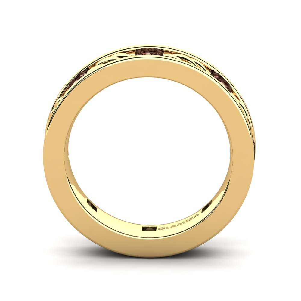 18ct Yellow Gold Smoky Quartz Men's Ring Beau