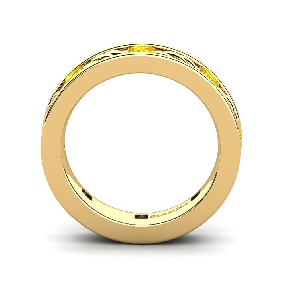 9ct Yellow Gold Yellow Sapphire Men's Ring Beau