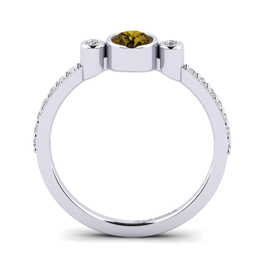 Brown Zircon Engagement Ring Bece