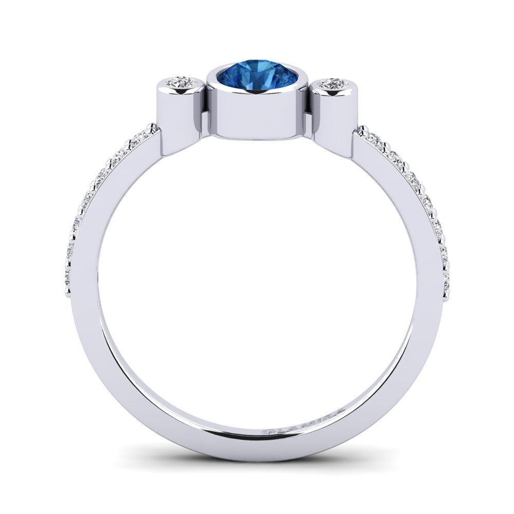 Dark Blue Zirconia Engagement Ring Bece