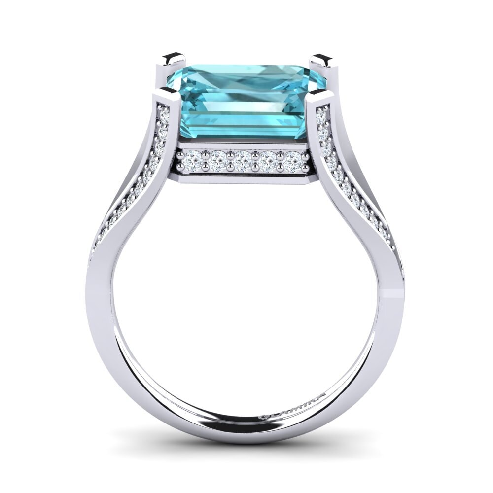 Blue Zircon Engagement Ring Beckett