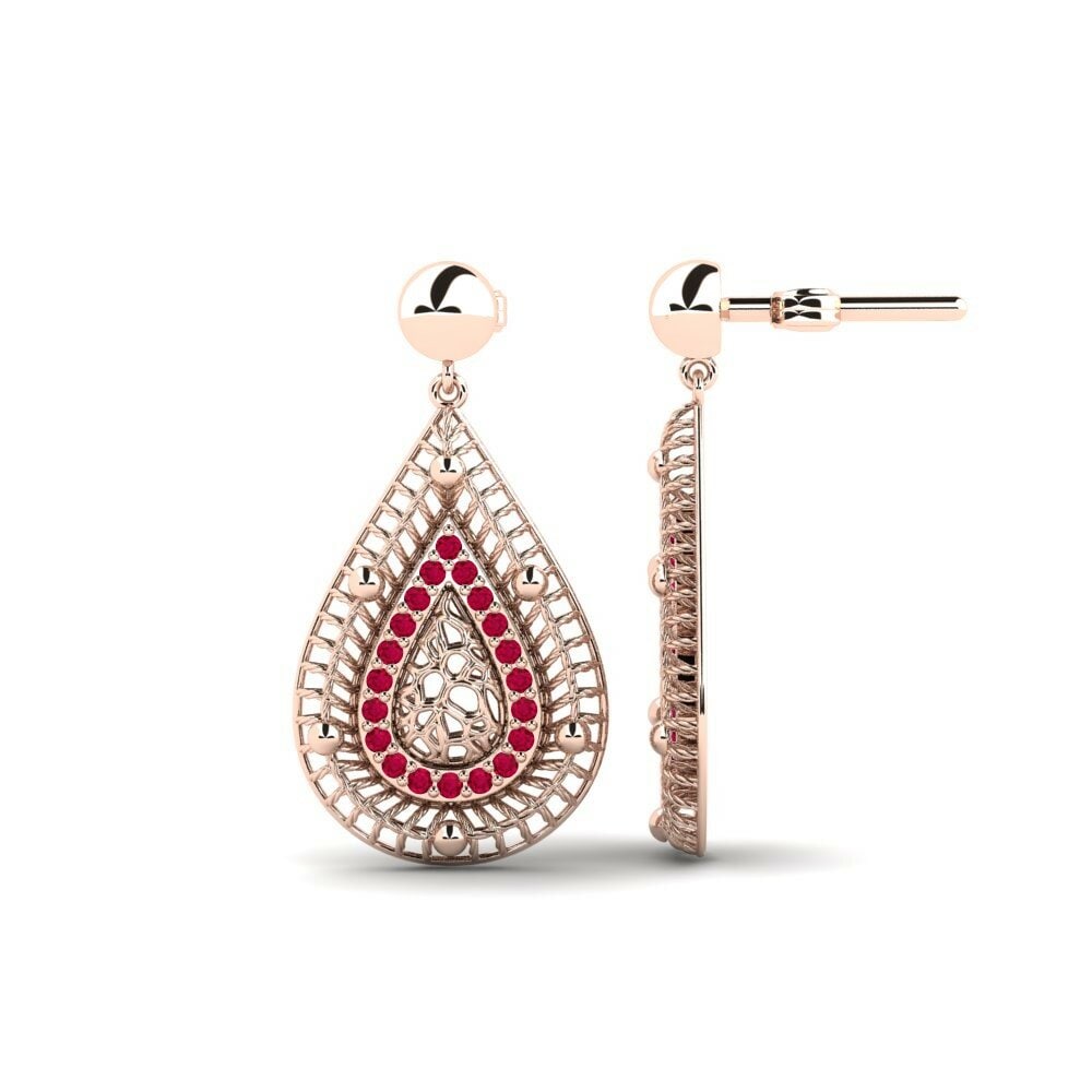 14k Oro Rosa Pendiente de mujer Begoniace