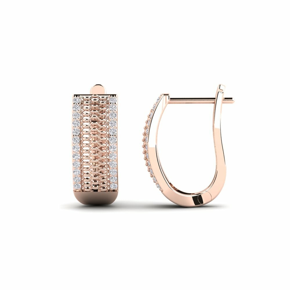 14k Oro Rosa Pendiente de mujer Beige