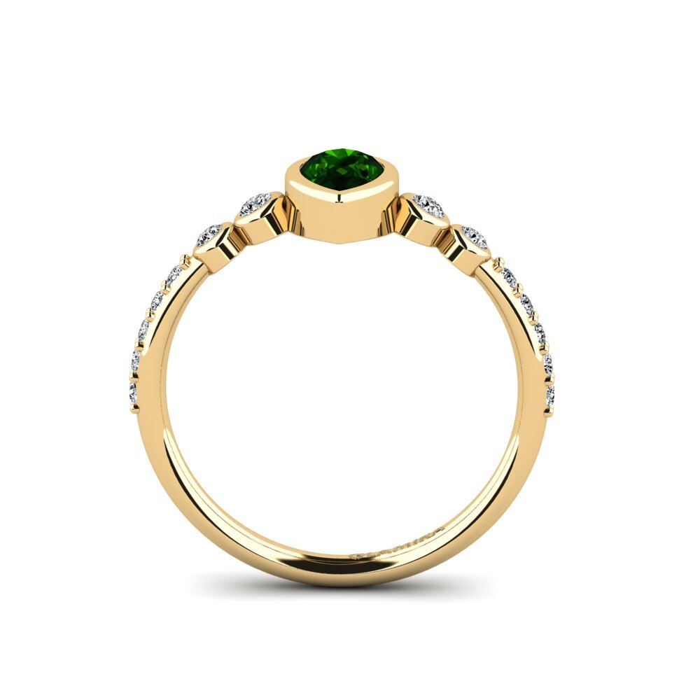Green Tourmaline Engagement Ring Belleda