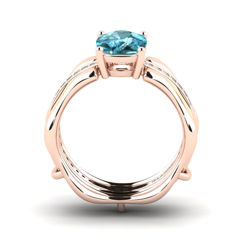 Circón Azul Anillo Bellisa SET