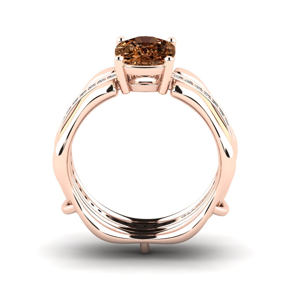 Cojín Diamante café Anillo Bellisa SET