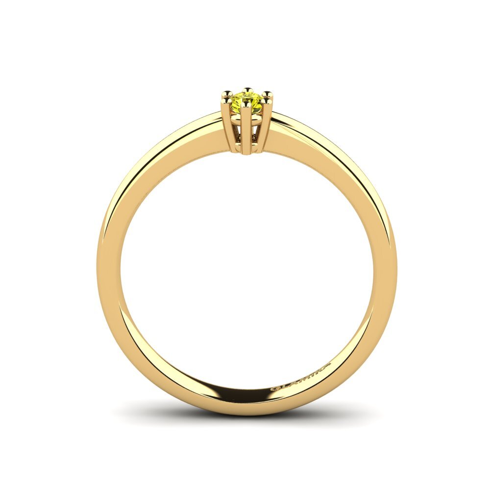 14ct Yellow Gold Yellow Diamond Women's Ring Belva 0.1 crt