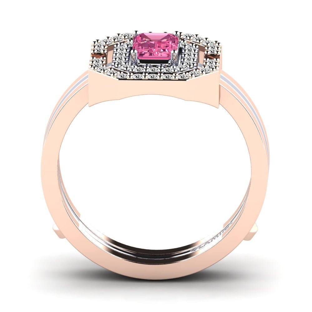 Turmalina rosa Anillo Belys SET